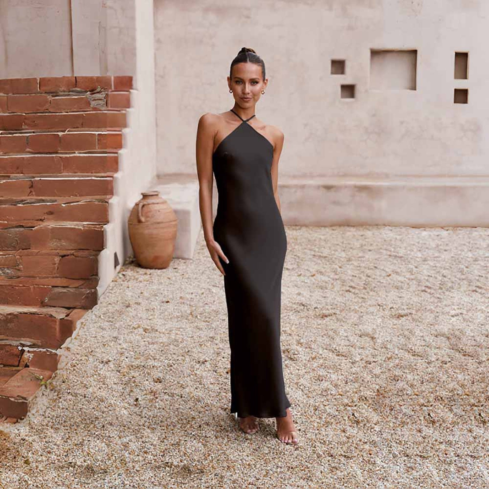 Women Tie-Up Neck A-Line Dress