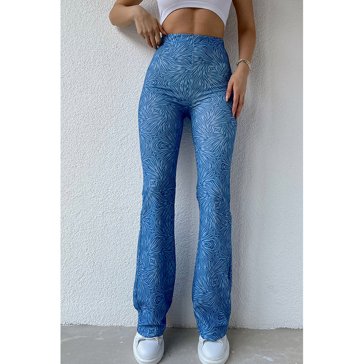 Women Blue Slim Fit High-Rise Bootcut Trousers
