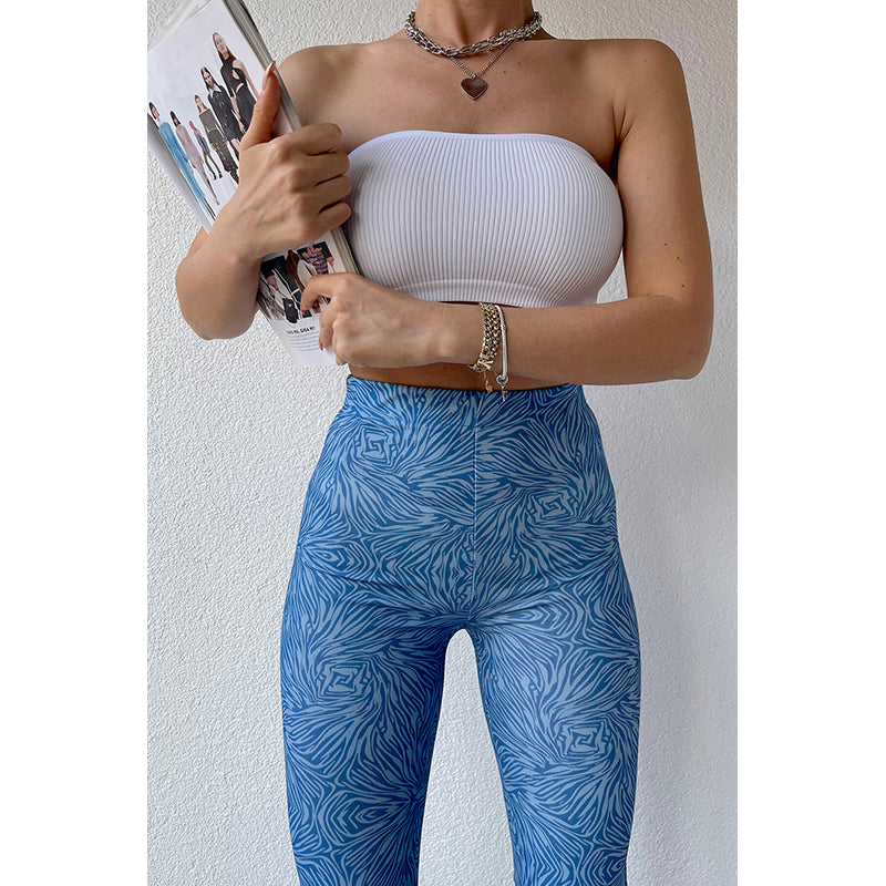Women Blue Slim Fit High-Rise Bootcut Trousers