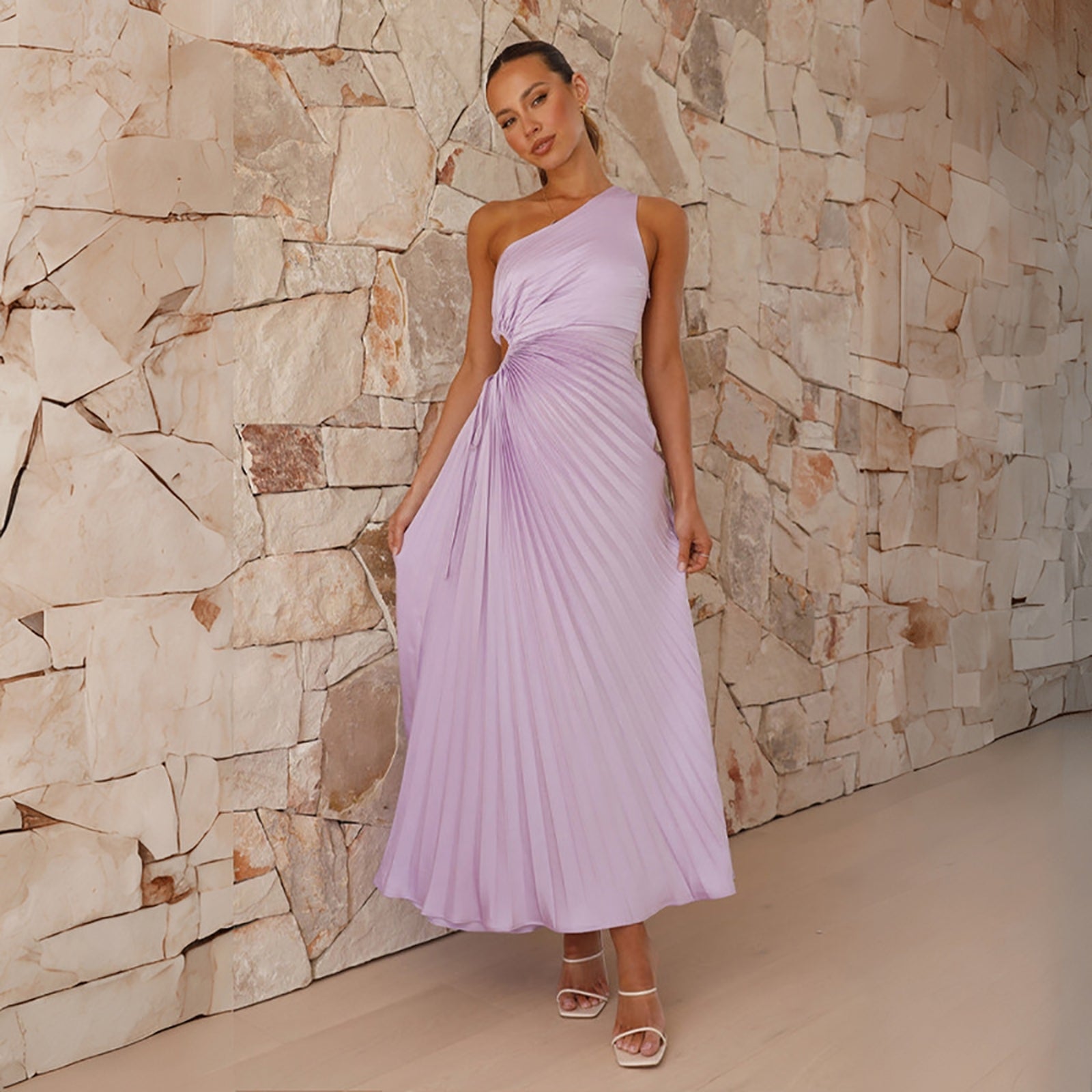 Women One Shoulder Maxi Dress