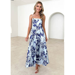 Floral Print Sleeveless Maxi Dress