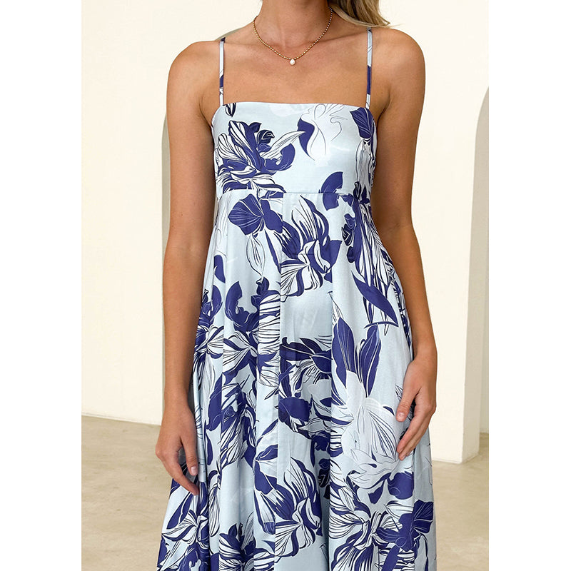 Floral Print Sleeveless Maxi Dress