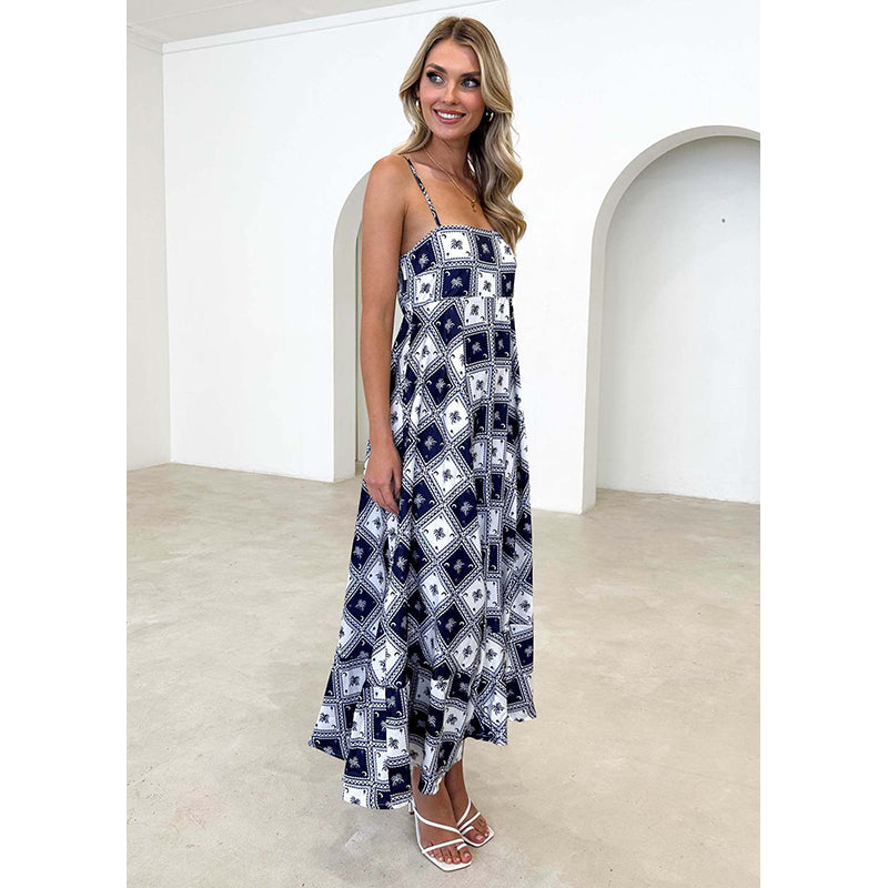 Print Sleeveless A-Line Dress
