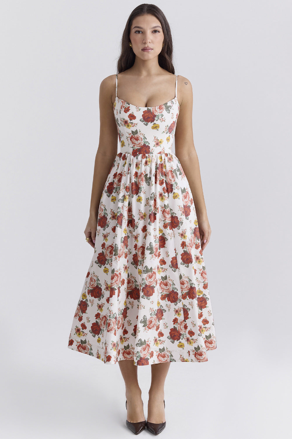 Women Floral Printed Fit & Flare Midi Dress