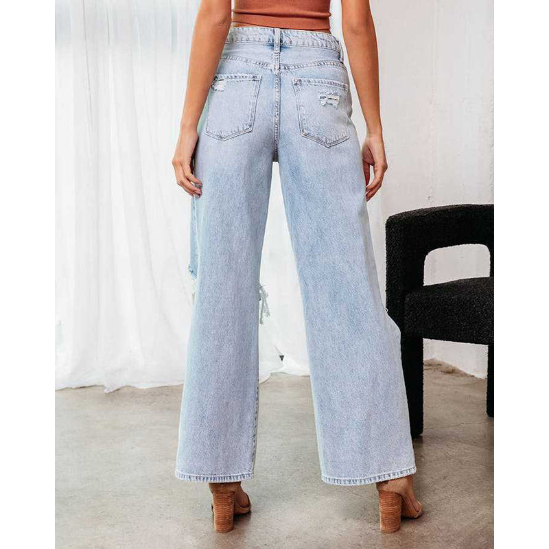 Women Blue Bootcut Highly Distressed Mid-Rise Stretchable Jeans