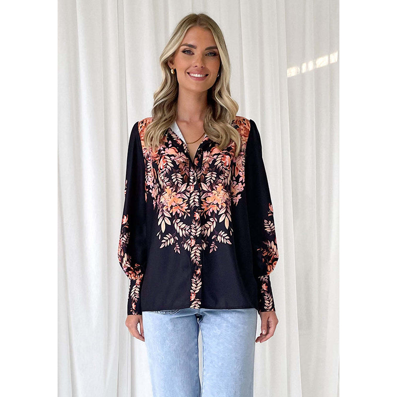 Black Printed Casual Shirt