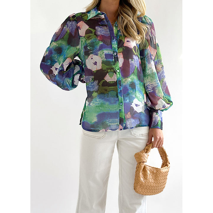 Green Floral Printed Casual Shirt