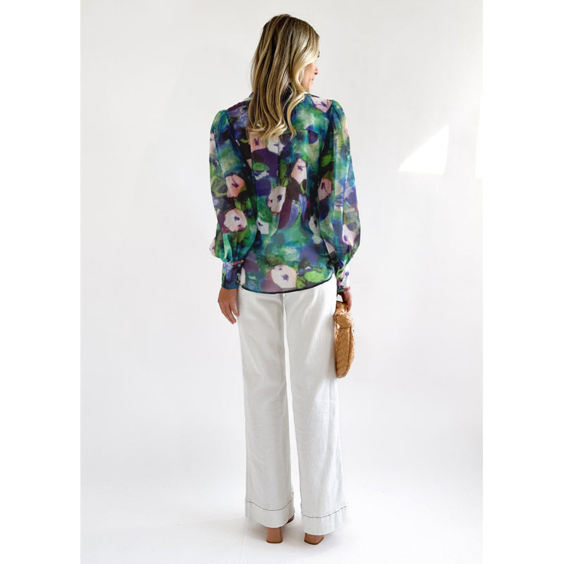 Green Floral Printed Casual Shirt