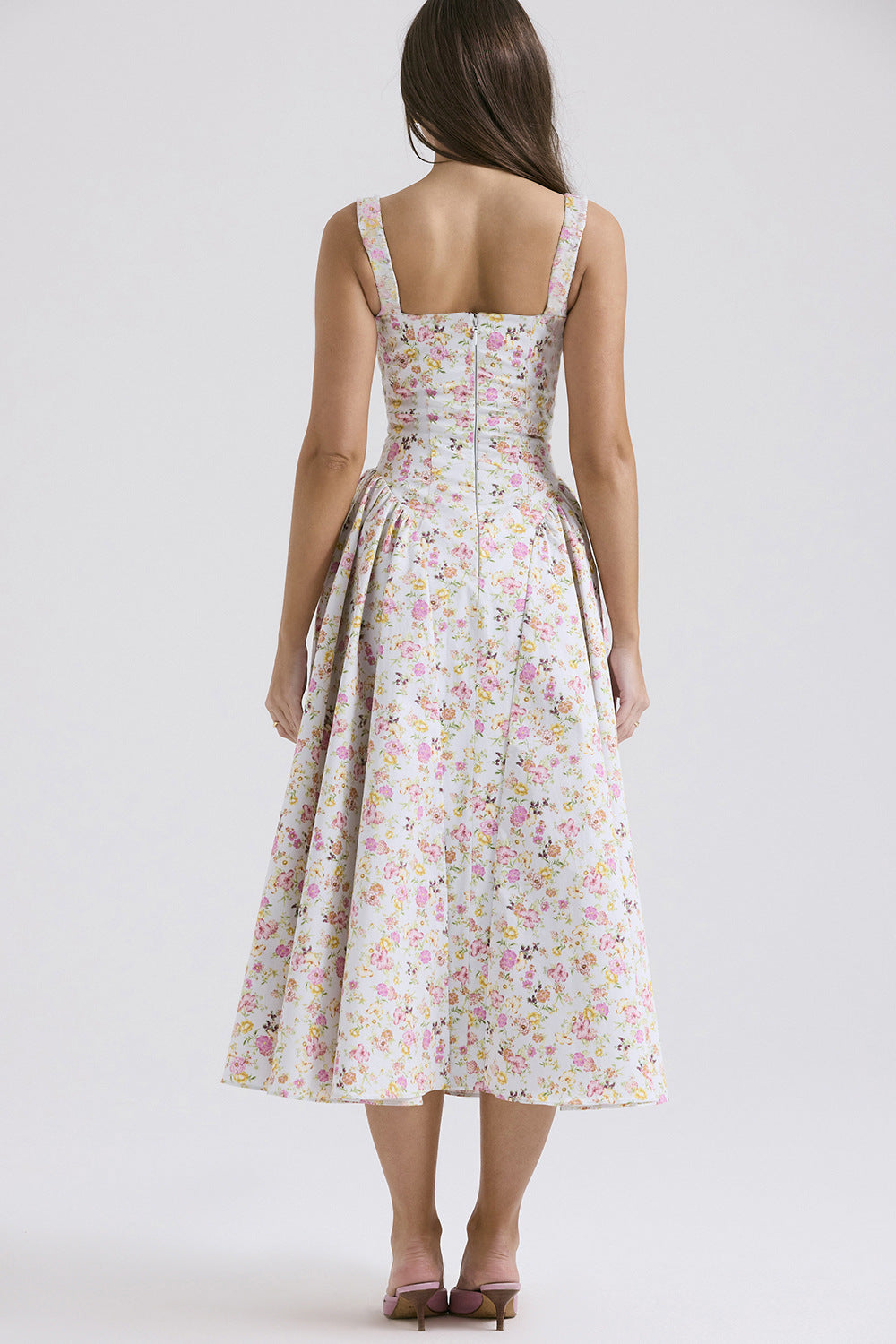 Floral Printed Fit & Flare Midi Dress
