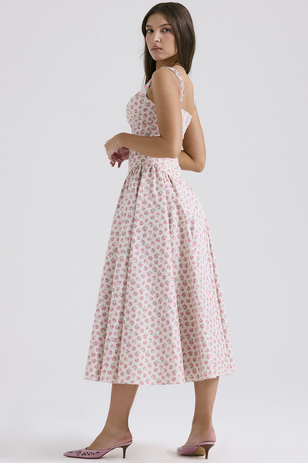 Women Floral Printed Fit & Flare Midi Dress