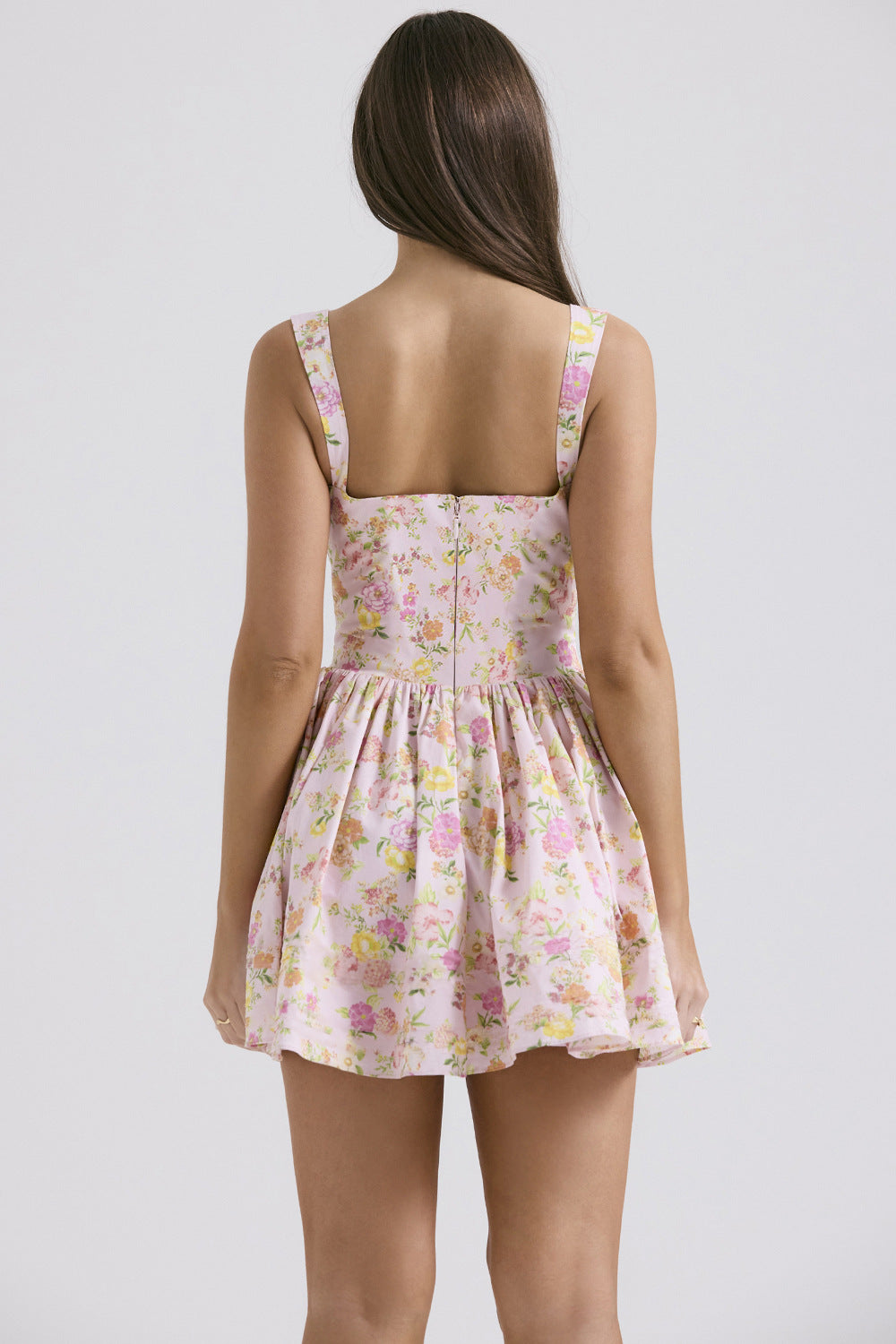 Floral Printed Chiffon Fit & Flare Mini Dress