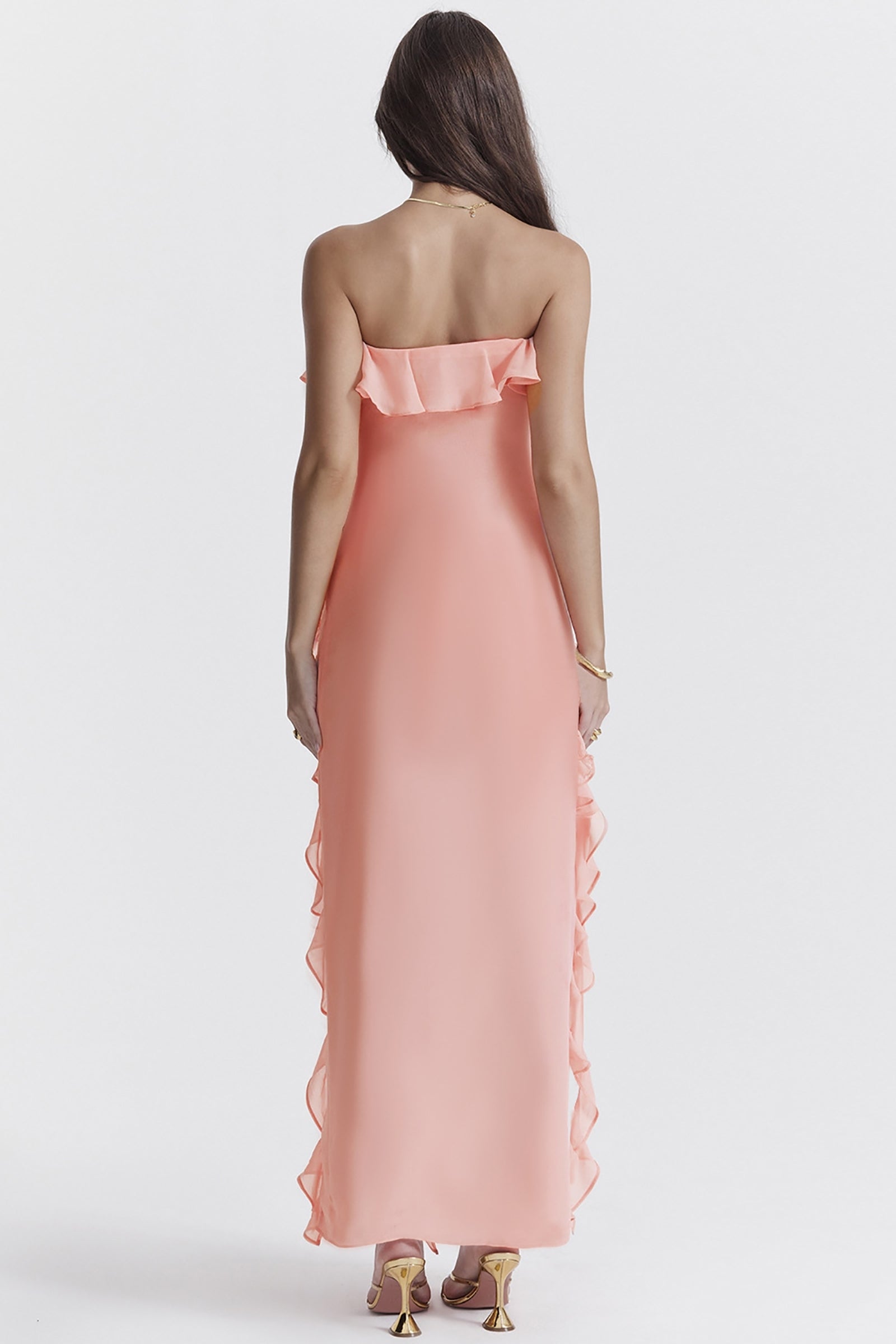 Strapless Ruffled Maxi Dress