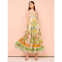 Ethnic Motifs Printed Chiffon A-Line Midi Dress
