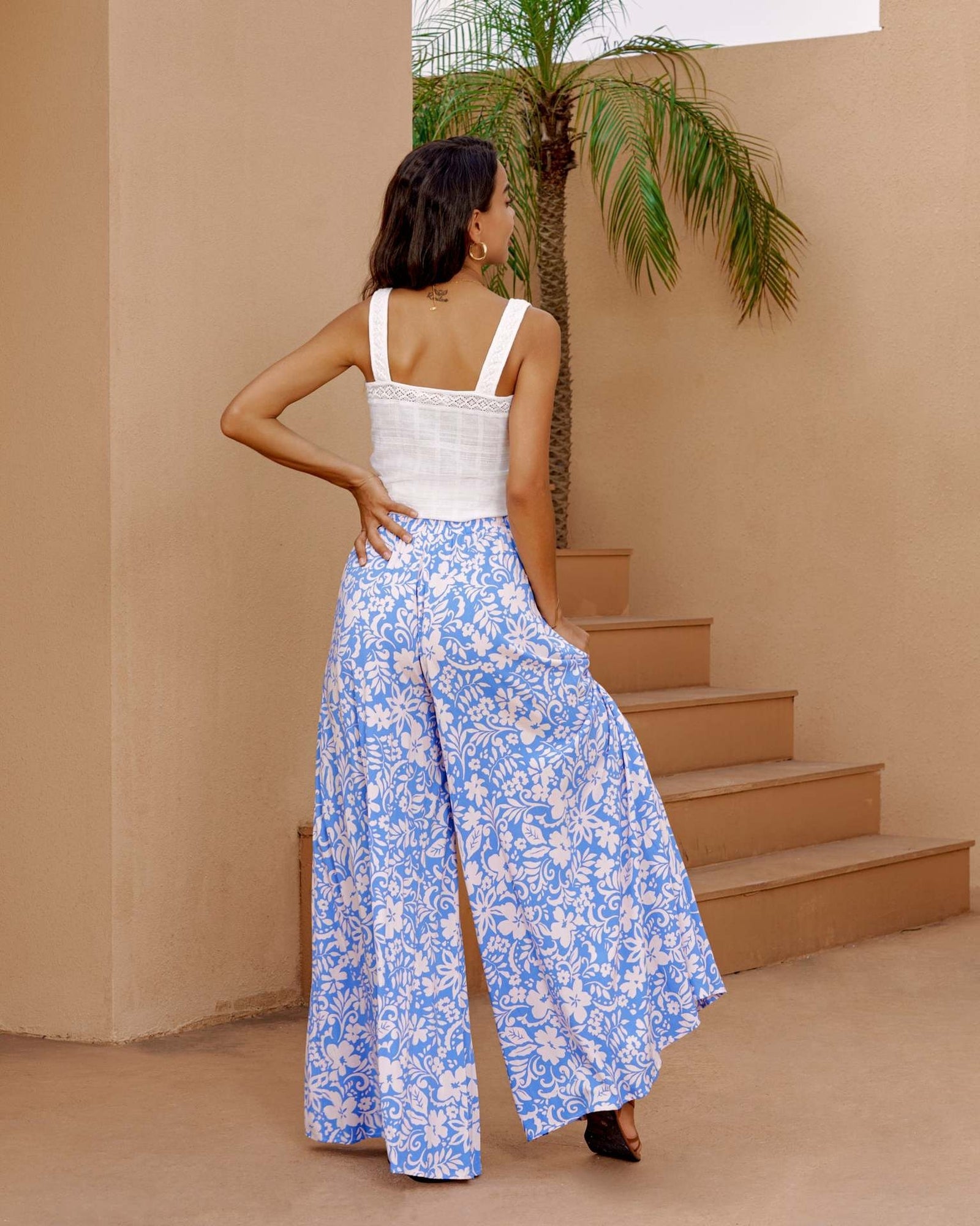 Women Floral Printed Flared Palazzo