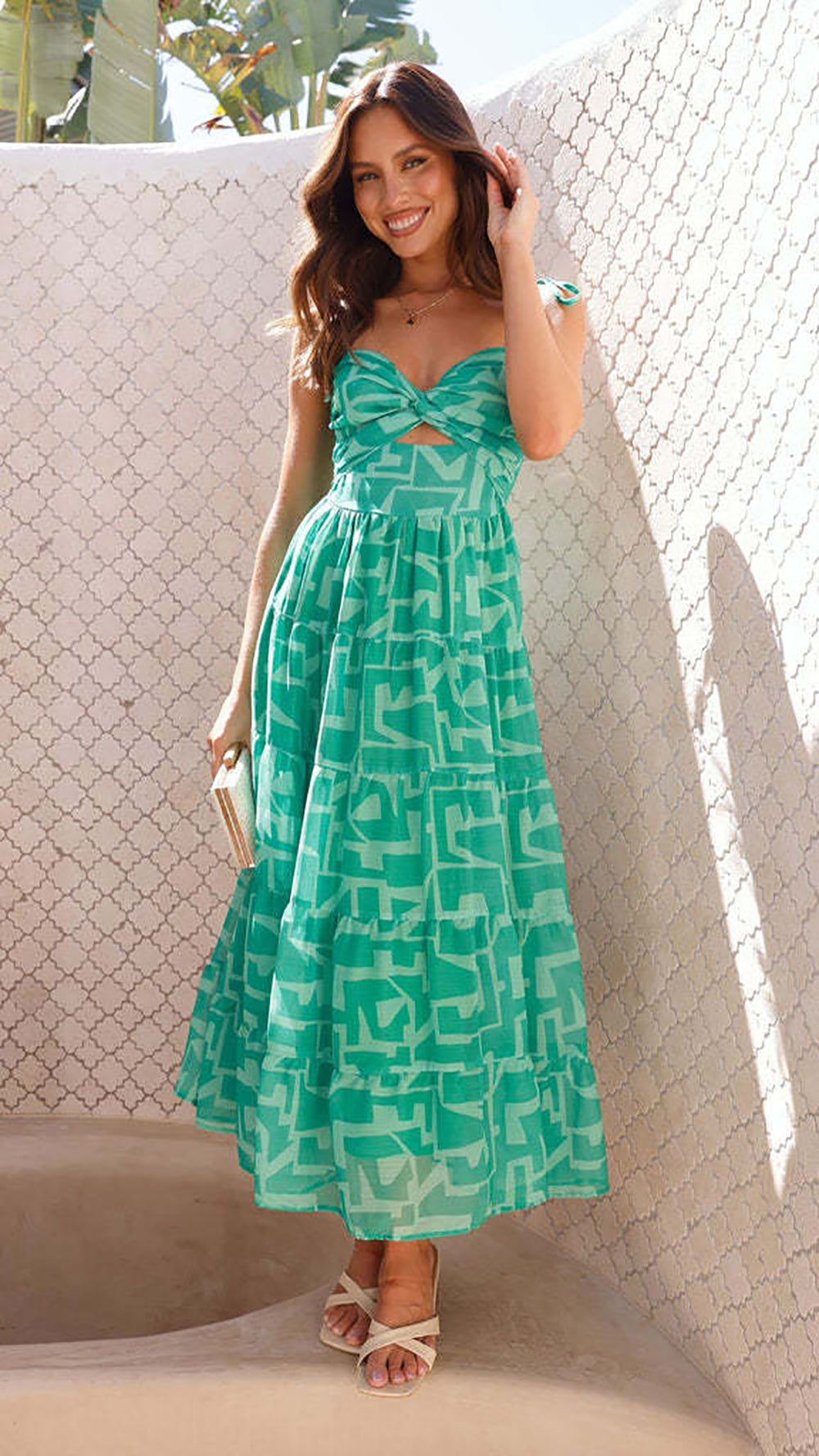 Women Printed Layered A-Line Midi Dress