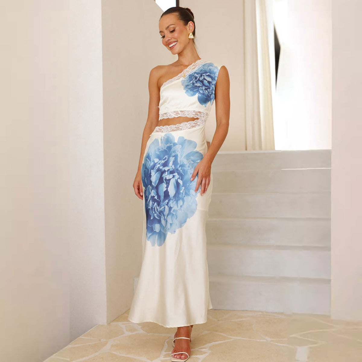 Women One Shoulder Maxi Dress