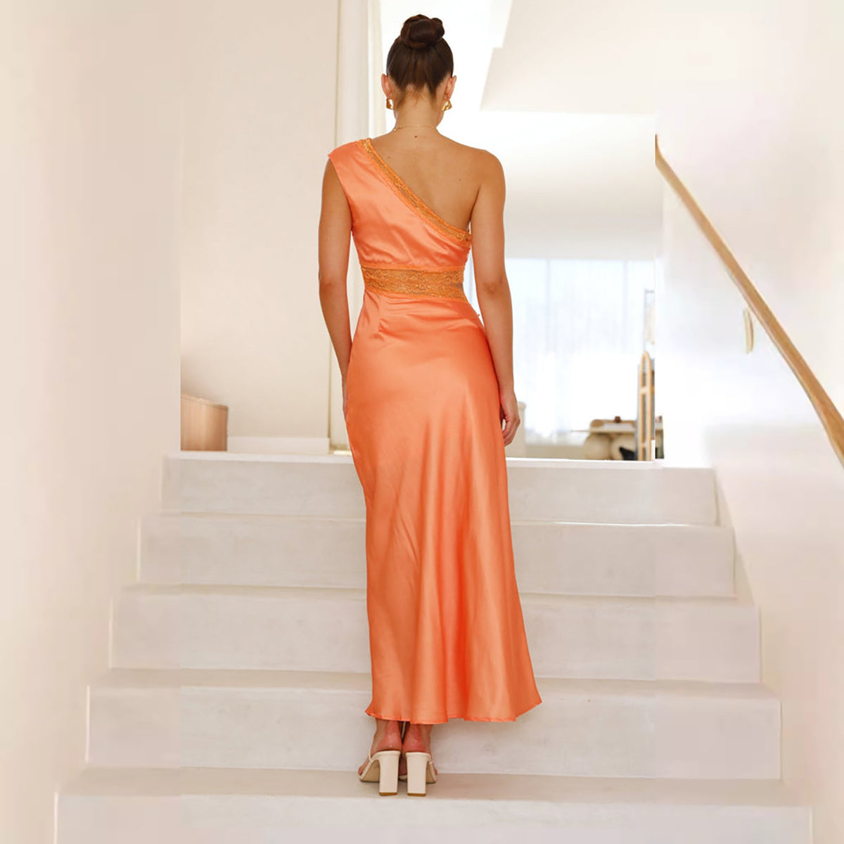 Women One Shoulder Maxi Dress