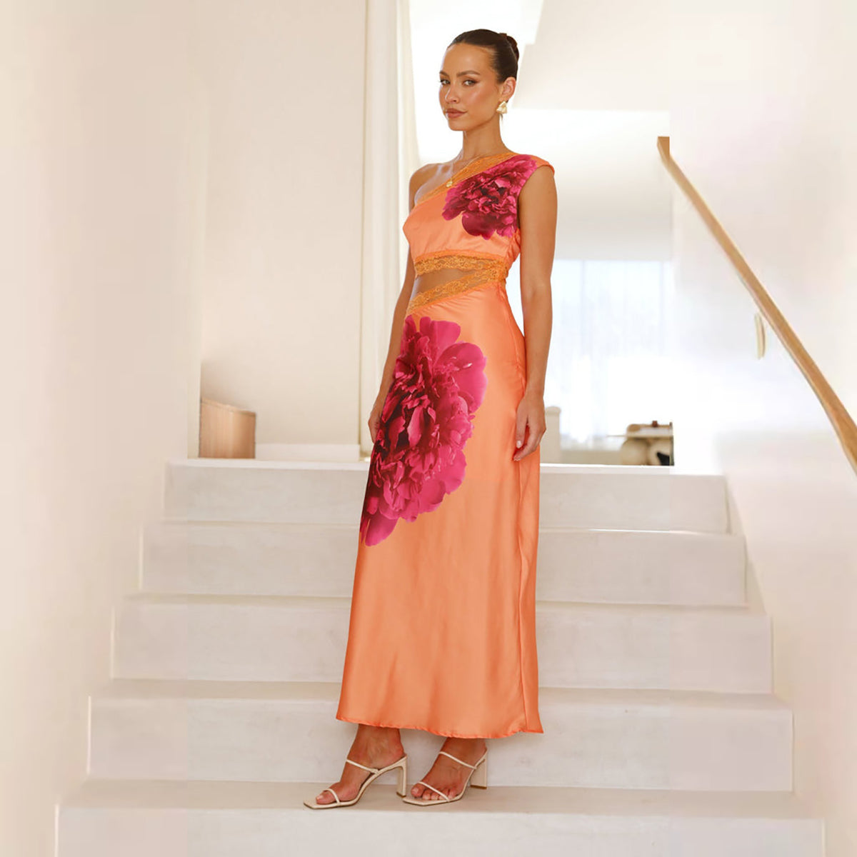 Women One Shoulder Maxi Dress