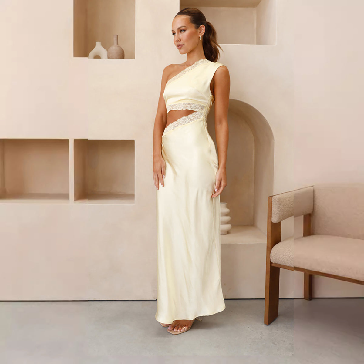 One Shoulder Maxi Dress