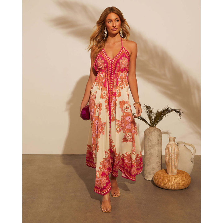 Women Ethnic Motifs Printed A-Line Midi Dress