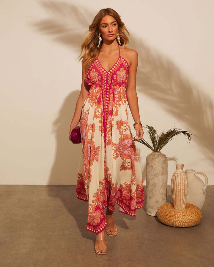 Women Ethnic Motifs Printed A-Line Midi Dress