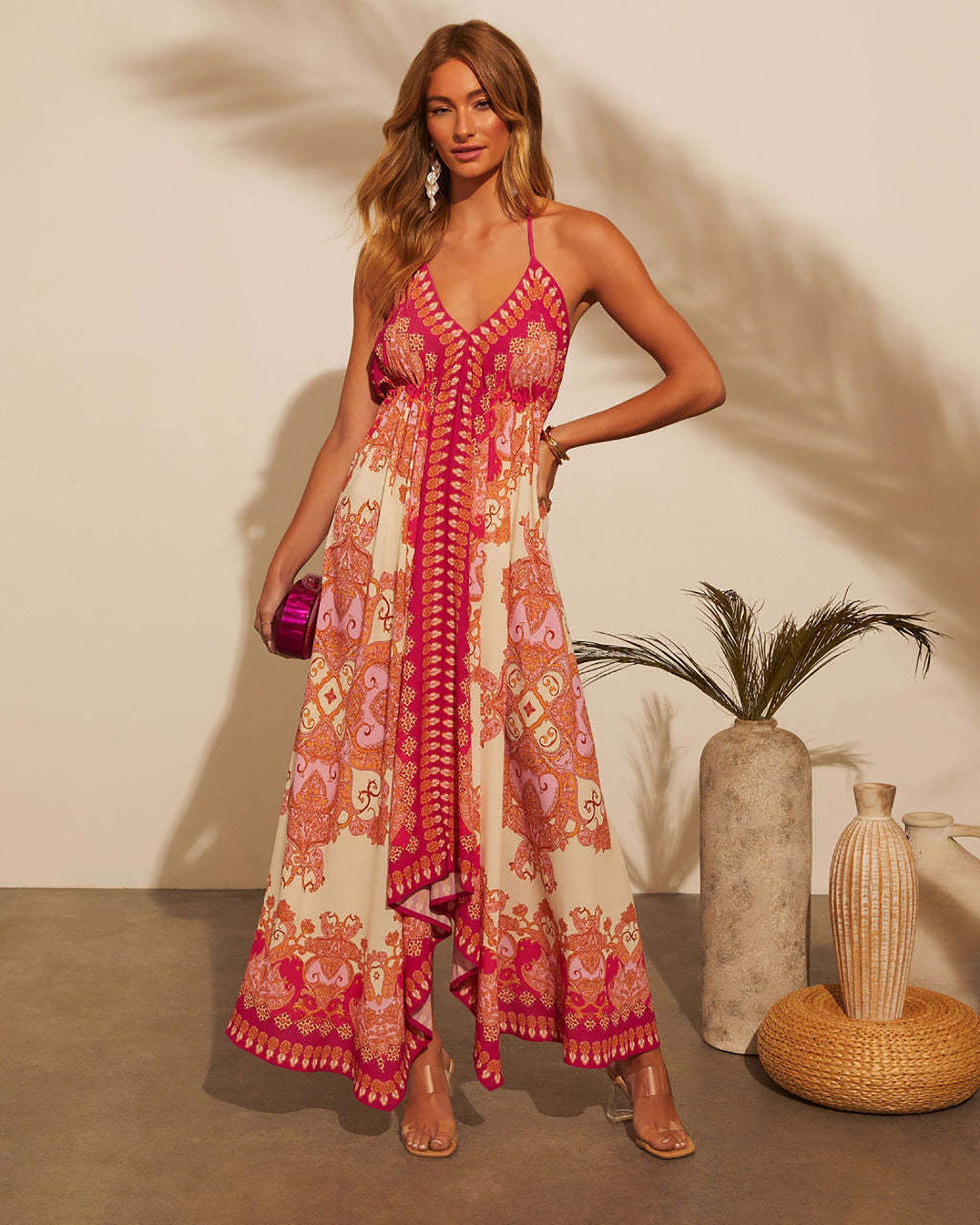 Women Ethnic Motifs Printed A-Line Midi Dress