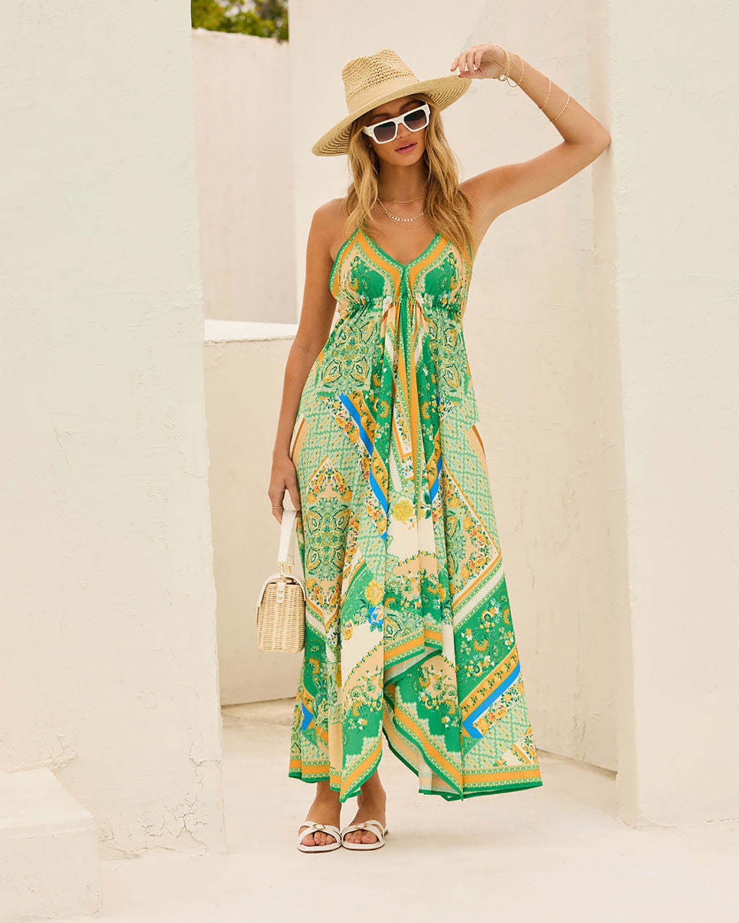 Women Ethnic Motifs Printed A-Line Midi Dress