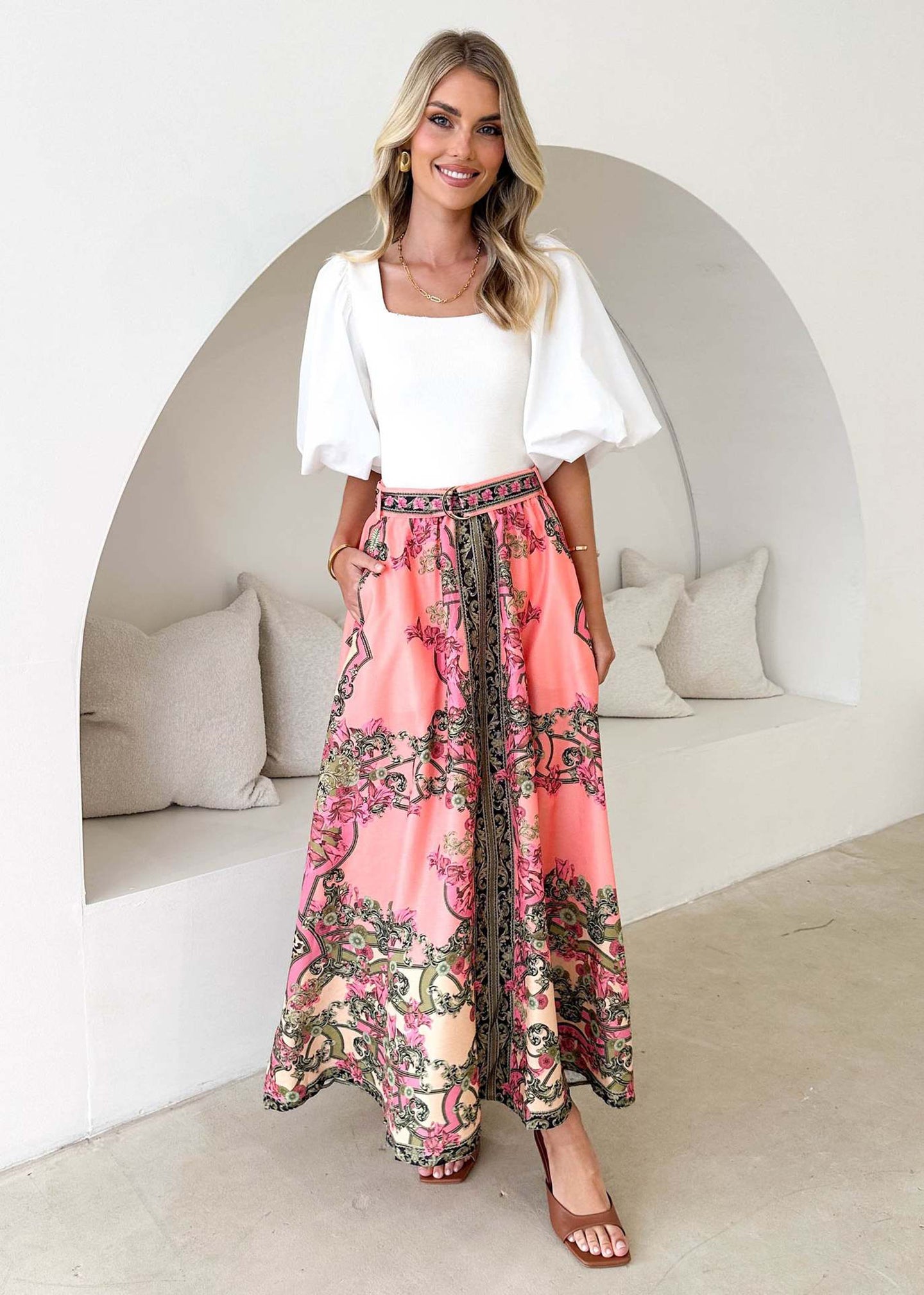 Women A-Line Maxi Skirt