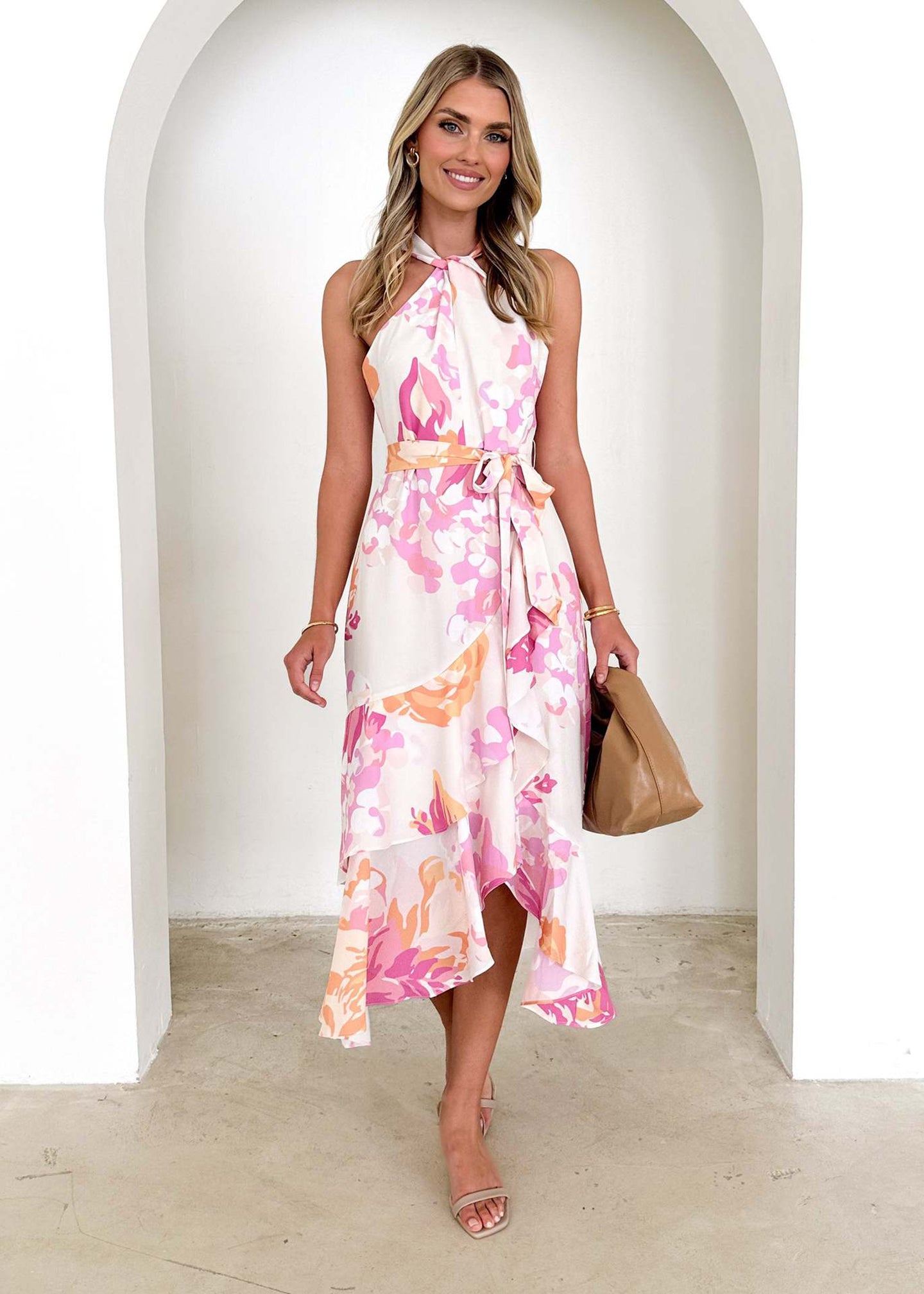 Women Floral Printed Fit and Flare Midi Dress