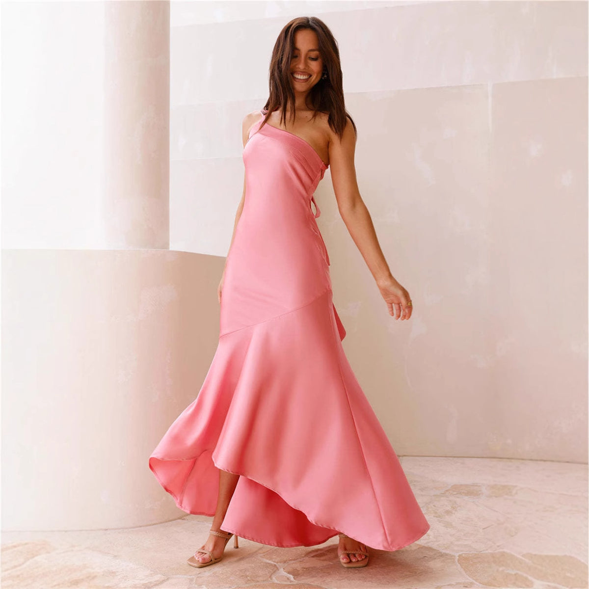 One Shoulder Bodycon Maxi Dress