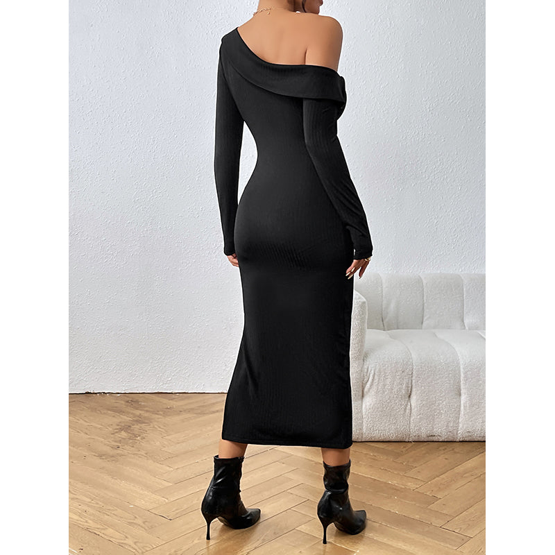 Black Bodycon Midi Dress