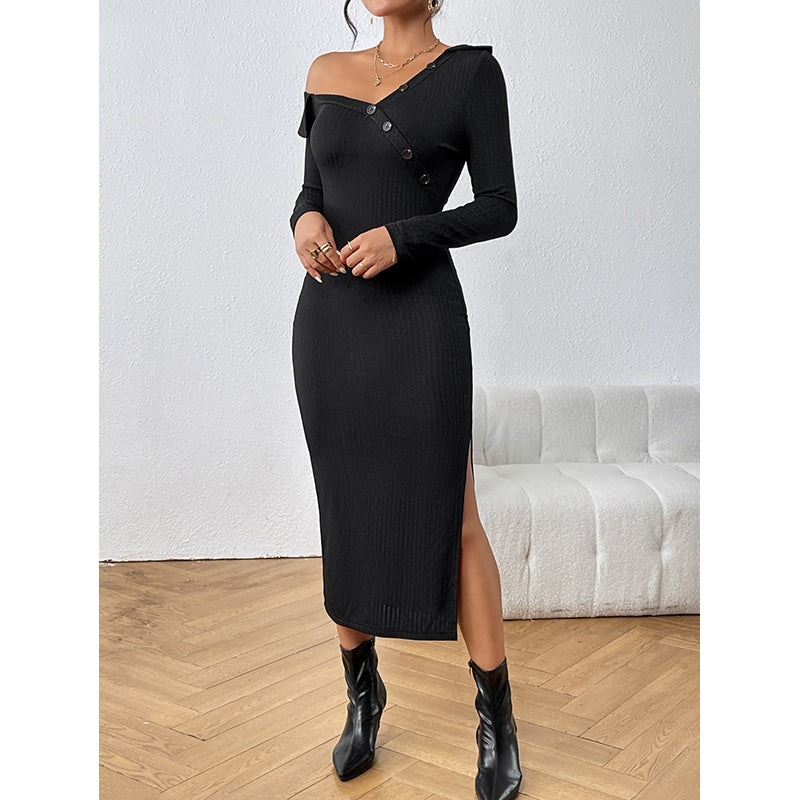 Black Bodycon Midi Dress