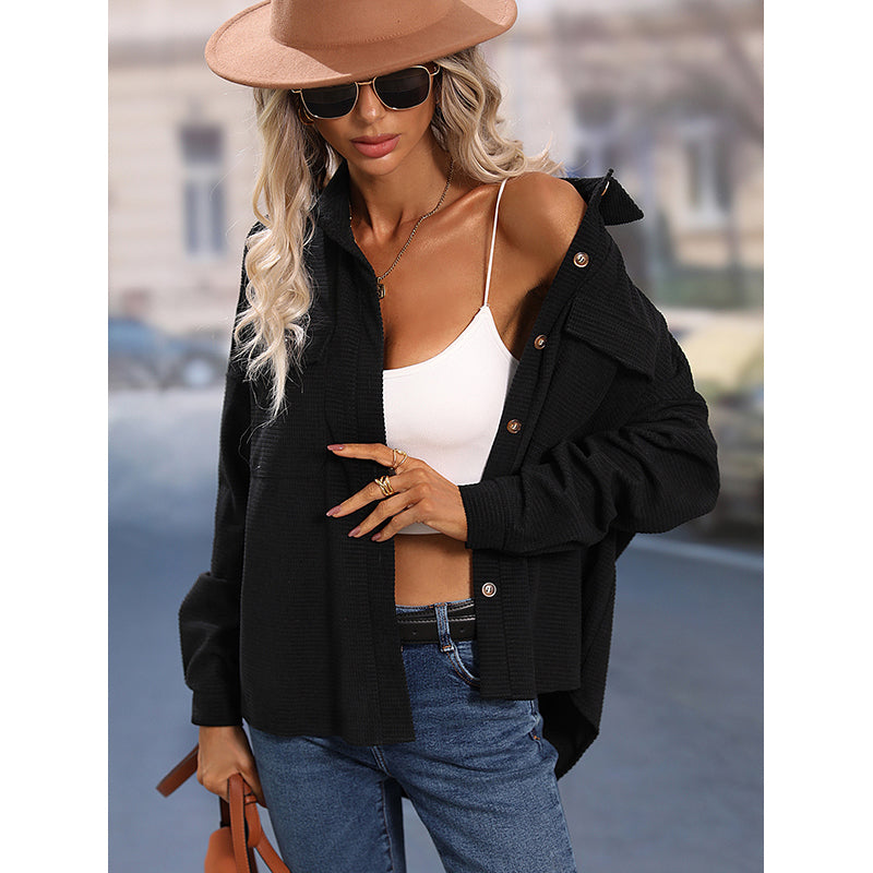 Black Solid Spread Collar Tailored Jacket