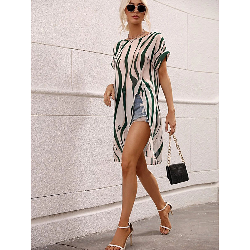 Round Neck Striped Top