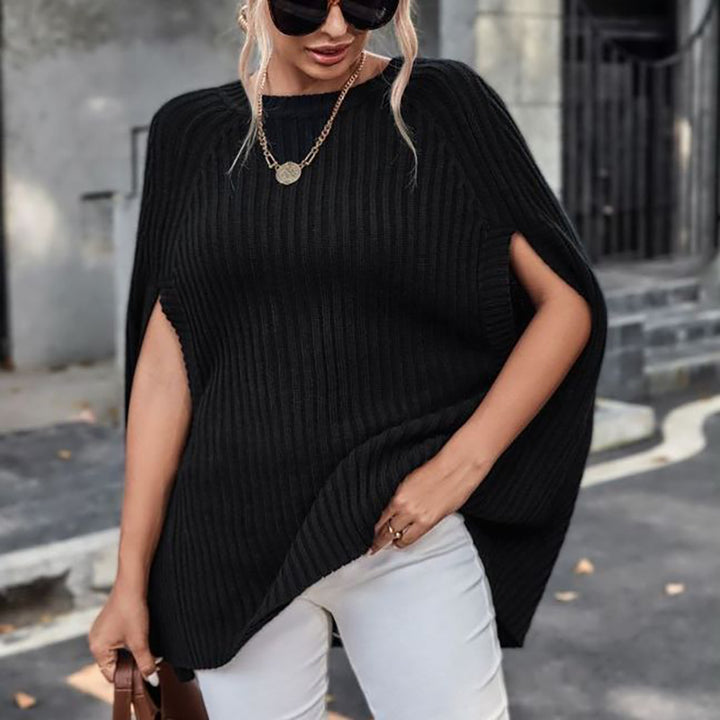 Black Ribbed Longline Pullover