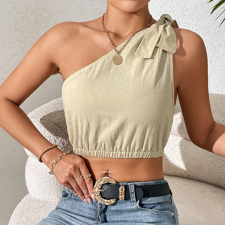 One Shoulder Cotton Crop Top