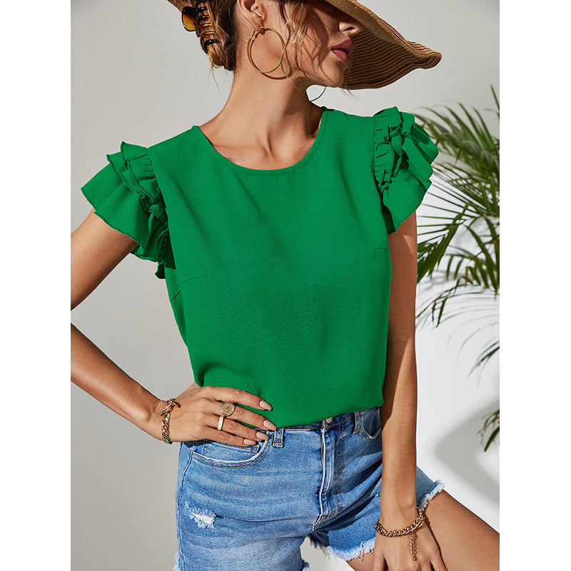 Flutter Sleeves Ruffles Top