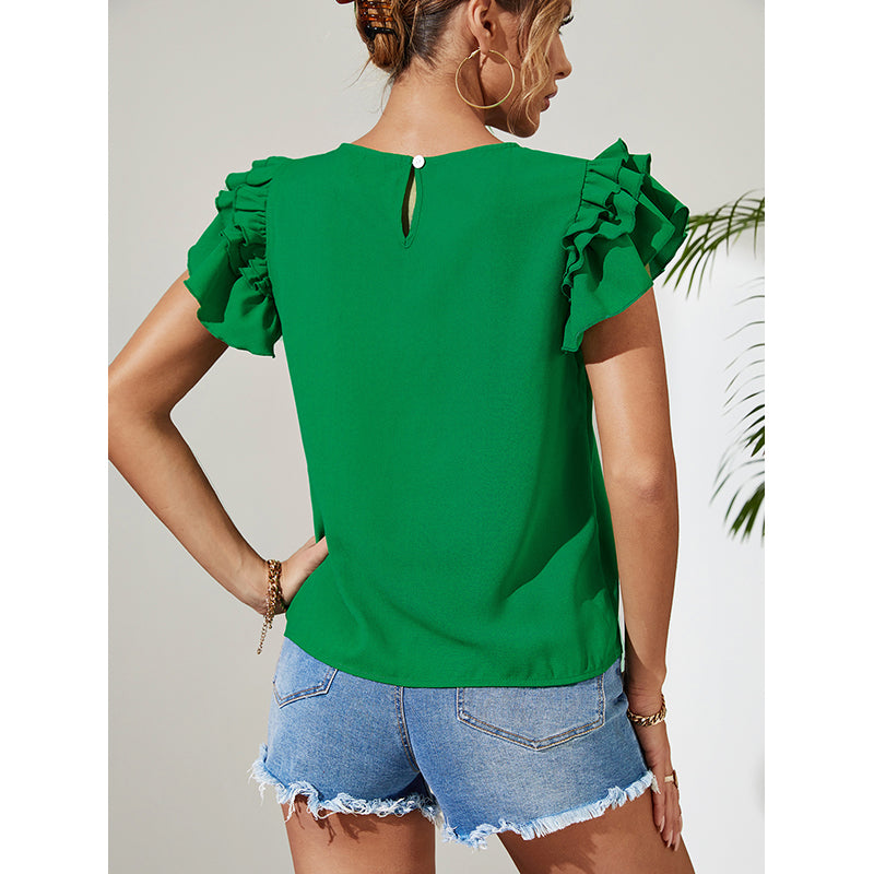 Flutter Sleeves Ruffles Top