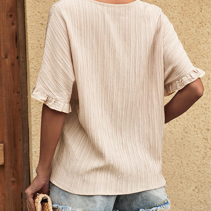 Striped Extended Sleeves Top