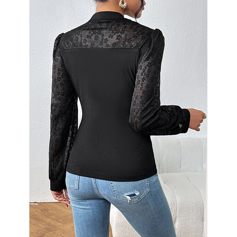 Black High Neck Fitted Top