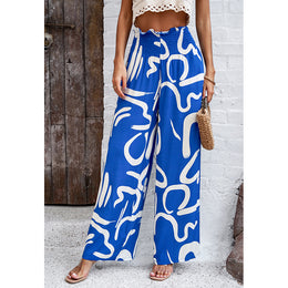 Printed Loose Fit High-Rise Easy Wash Trousers