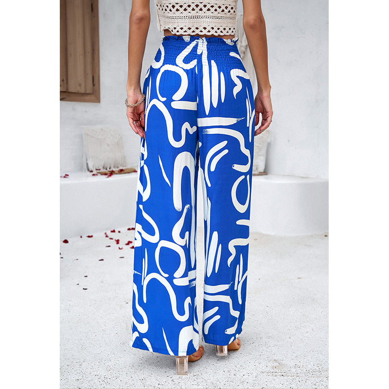 Printed Loose Fit High-Rise Easy Wash Trousers