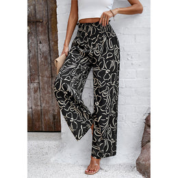 Animal Printed Loose Fit High-Rise Easy Wash Trousers