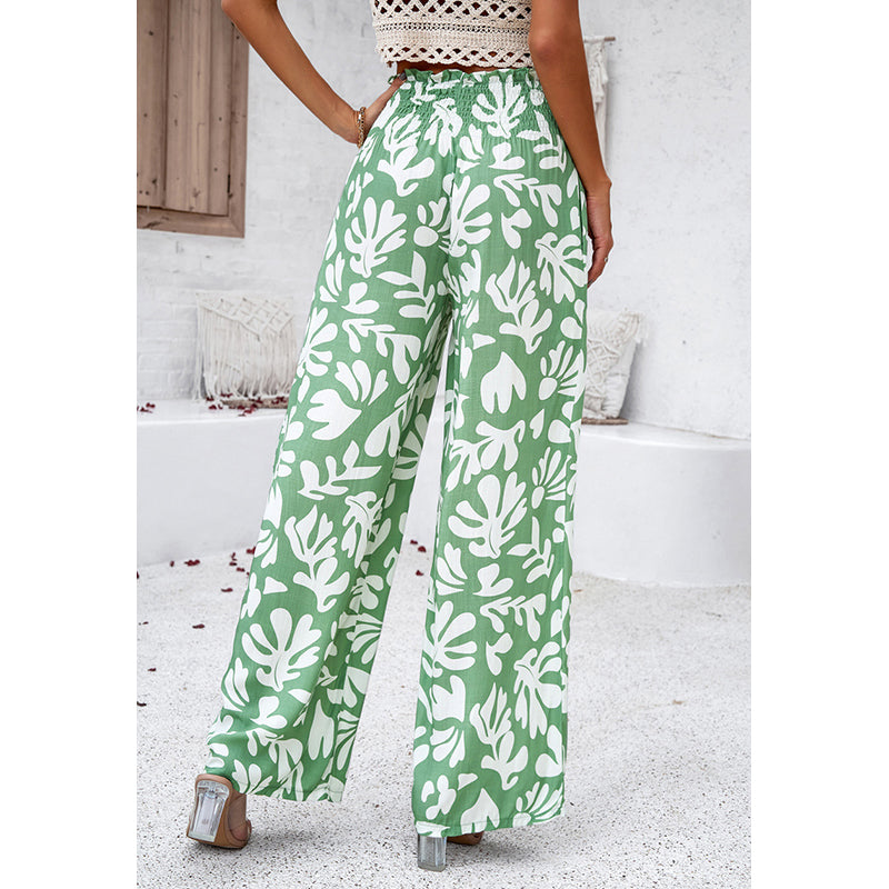Printed Loose Fit High-Rise Easy Wash Pleated Trousers