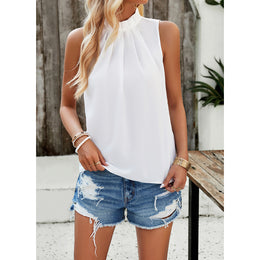 White Halter Neck Top