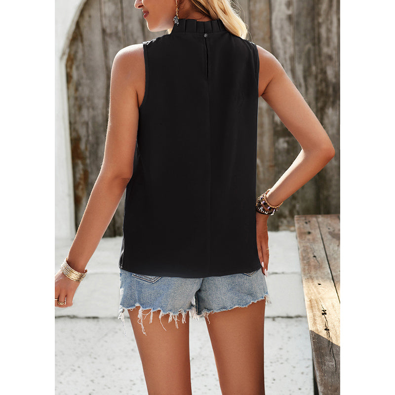 Black High Neck Sleeveless Top