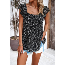Black & White Floral Printed Top