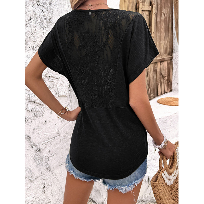 Black V-Neck Extended Sleeves Ruched & Tie-Ups Detail Top