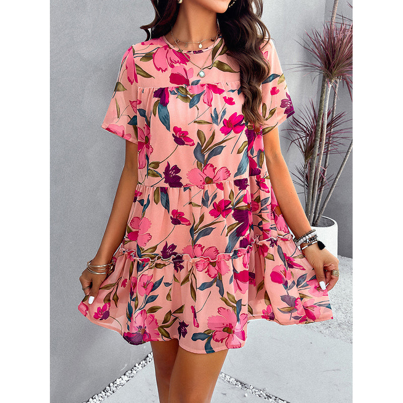 Floral Printed A-Line Mini Dress