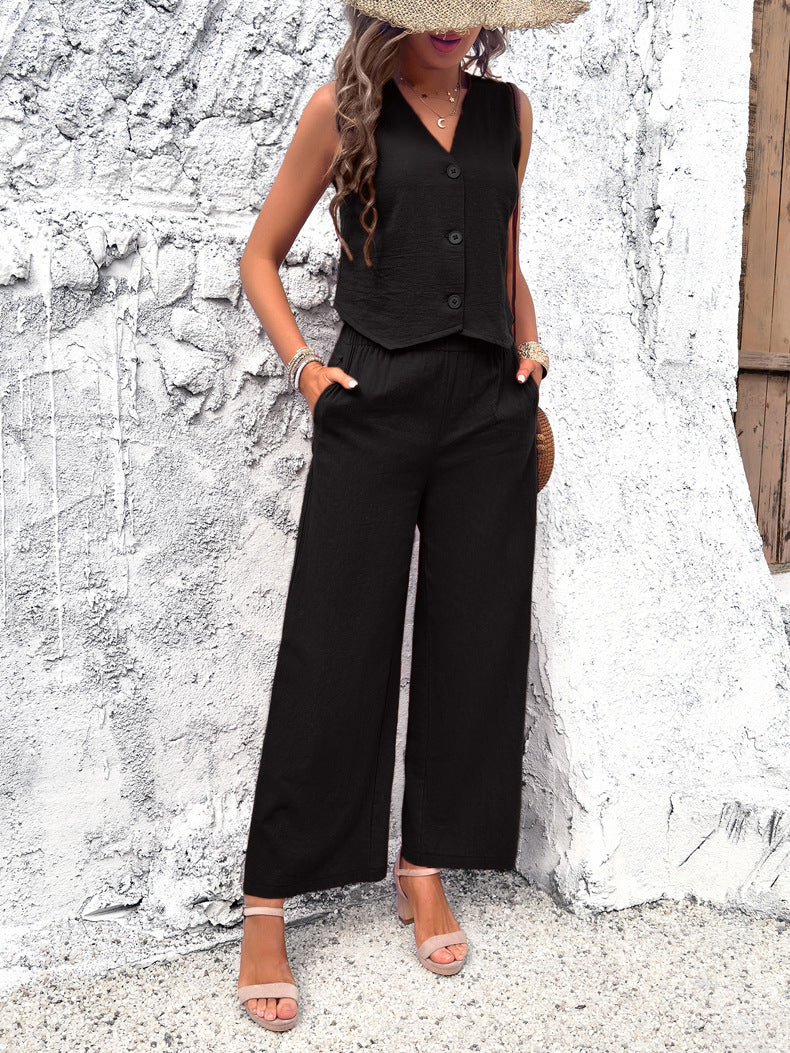 StyleCast Black Waistcoat and Trousers Co-ords